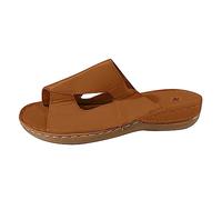 LILIHOT Plateau Sandalen Damen Vintage Toe-Plateau Mit Keilabsatz Sommer Atmungsaktiv Hausschuhe Damen Slipper Frauen Slip on Damen Klassische Bequeme Freizeit Schuh Keilsandalen,Ginger,41