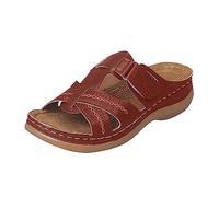 LILIHOT Sandalen Damen Sommer Bequem Damen Keilabsatz-Sandale Damen Sommer Toe Offene Sandaletten Damen Slipper Frauen Slip on Vintage Damen Freizeitschuhe Strandsandalen,Light Brown,36