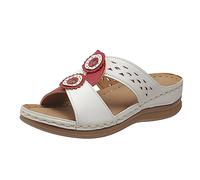 LILIHOT Sandalen Damen Sommer Bequem Vintage Toe-Plateau Mit Keilabsatz Sommer Atmungsaktiv Hausschuhe Damen Slipper Frauen Slip on Vintage Damen Freizeitschuhe Wandernsandalen,Red,38