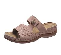 LILIHOT Sandalen Mädchen Damen Sandalette Keilabsatz Plateau Sommer Atmungsaktiv Hausschuhe Damen Slipper Frauen Slip on Sportsandale Freizeitsandale Ledersandalen Sandals,Pink,38