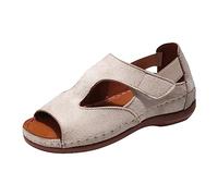 LILIHOT Sandalen Mädchen Schuhekeilabsatzdamen Badeschuhe Weiche Sohle Sandalen Freizeit Offene Schuhe Damen Gummi Sandalen Atmungsaktiv Ausgehöhlt Kunstleder Freizeitsandalen，White，38