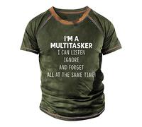 LILIHOT Shirt Herren Kurzarm Rundhals Summer Tops Modisch Drucken Hawaiihemd Herren Kurzarm Baggy Wandershirt Herren Freizeithemd Herren Overall Herren Lockere Outdoor Hemd Herren