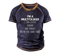 LILIHOT T-Shirt Herren Rundhals Baumwoll T-Shirt Herren Trendy Drucken Sommerhemd Herren Elastisch Gym T-Shirt Herren Freizeithemd Herren Arbeits T-Shirt Herren Lässig Outdoor Hemd Herren