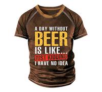 LILIHOT T-Shirt Herren Rundhals Summer Tops Gentlemans Print Sommerhemd Herren Kurzarm Atmungsaktiv Wanderhemd Herren Freizeithemd Herren Arbeits T-Shirt Herren Universal OutdoorHemd Herren