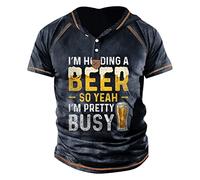 LILIHOT T-Shirt Herren Slim Fit Rundhals Summer Tops Attraktive Print Leinenhemd Herren Kurzarm Dehnbar Trainingsshirt Herren Freizeithemd Herren Arbeits T-Shirt Herren Einfach Outdoor Hemd Herren