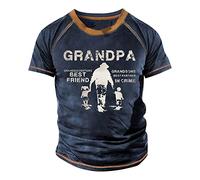 LILIHOT T-Shirts Für Herren Rundhals Baumwoll T-Shirt Herren Elegant Print Trachtenhemd Herren Baggy Muscle Shirt Herren Freizeithemden Für Herren Clothing Einfach Outdoor Hemd Herren