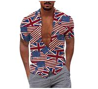 LILIHOT T-Shirts Für Herren, Sommerhemd Herren Trendy Print Baumwoll T-Shirt Herren Workout Sweat Shirt Herren Strandhemd Herren Einfach Fitness T-Shirt Herren ClothingArbeits T-Shirt