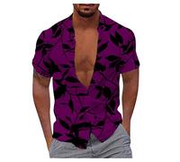 LILIHOT T-Shirts Herren, Leinenhemd Herren Kurzarm Elegant Drucken Tops Stretchy Sweat Shirt Herren Freizeithemden Für Herren Skinny Fit Slim Fit T-Shirt Herren OverallFunktionsshirt