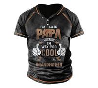 LILIHOT Trachtenshirt Herren Rundhals Tops Gentlemans Print Sommerhemd Herren Kurzarm Baggy Wandershirt Herren Freizeithemden Für Herren Overall Herren Arbeitskleidung Einfach Outdoor Hemd Herren