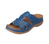 LILIHOT Trekkingsandalen Damen Damen Keilabsatz-Sandale Damen Sommer Toe Offene Sandaletten Damen Slipper Frauen Slip on Damen Klassische Bequeme Freizeit Schuh Sandaletten,Sky Blue,39