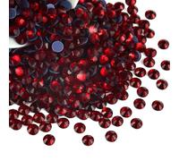 Liliume 2880Stk. Hotfix Strasssteine 2.8mm Hotfix Glas Steine für Kleidung Schuhe DIY Handwerk（SS10-Dunkel Rot）