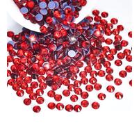 Liliume 288Stk. Hotfix Strasssteine SS30 Glas Steine für Kleidung Schuhe DIY Handwerk（SS30-Rot）
