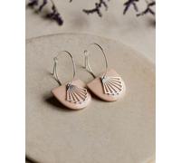 lille mus Creolen 'Halbkreis Fächer' aus Porzellan und 925 Silber / vergoldet Apricot (Orange) L