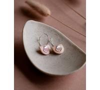 lille mus Creolen 'Halbkreis Fächer' aus Porzellan und 925 Silber / vergoldet Apricot (Orange) S