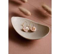 lille mus Creolen 'Halbkreis Fächer' aus Porzellan und 925 Silber / vergoldet Apricot (Orange) S