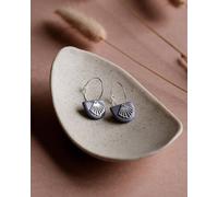 lille mus Creolen 'Halbkreis Fächer' aus Porzellan und 925 Silber / vergoldet Lila S