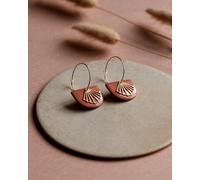 lille mus Creolen 'Halbkreis Fächer' aus Porzellan und 925 Silber / vergoldet Orange L