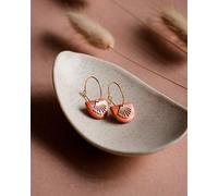 lille mus Creolen 'Halbkreis Fächer' aus Porzellan und 925 Silber / vergoldet Orange S