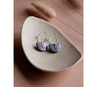 lille mus Creolen 'Halbkreis Oval' aus Porzellan und 925 Silber / vergoldet Lila S