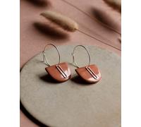 lille mus Creolen 'Halbkreis Oval' aus Porzellan und 925 Silber / vergoldet Orange L