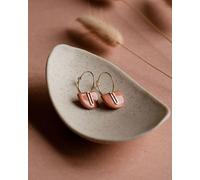 lille mus Creolen 'Halbkreis Oval' aus Porzellan und 925 Silber / vergoldet Orange S