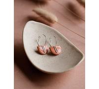 lille mus Creolen 'Halbkreis Oval' aus Porzellan und 925 Silber / vergoldet Orange S