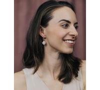 lille mus Creolen mit Porzellan-Anhänger 'Geo' 925 Silber (Altrosa)