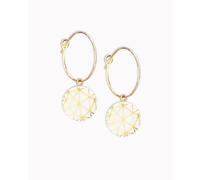 lille mus Creolen mit Porzellan-Anhänger 'Geo' Porzellanschmuck Weiß