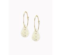 lille mus Creolen mit Porzellan-Anhänger 'Tropfen Geo' Porzellanschmuck Weiß