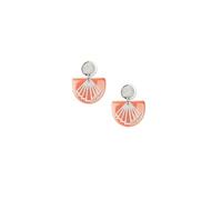 lille mus Ohrstecker 'Halbkreis Fächer' aus Porzellan (Orange/Silber)
