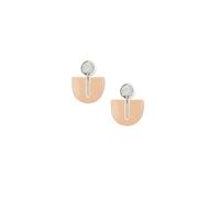 lille mus Ohrstecker 'Halbkreis Oval' aus Porzellan (Apricot/Silber)