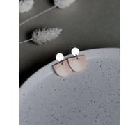 lille mus Ohrstecker 'Porzellanplätchen Halbkreis' Apricot