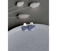 lille mus Ohrstecker 'Porzellanplätchen Halbkreis' Lila