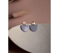 lille mus Ohrstecker 'Porzellanplätchen Halbkreis' Lila