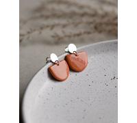 lille mus Ohrstecker 'Porzellanplätchen Halbkreis' Orange