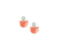 lille mus Ohrstecker 'Porzellanplättchen Halbkreis' (Orange/Silber)