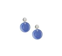 lille mus Ohrstecker 'Porzellanplättchen Rund' (Blau/Silber)