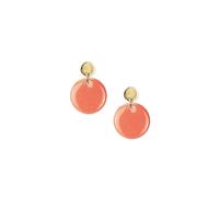 lille mus Ohrstecker 'Porzellanplättchen Rund' (Orange/Gold)