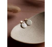 lille mus Ohrstecker 'Porzellanplättchen Rund' Weiß