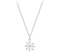 Prinzessin Lillifee Kette mit Anhänger 925 Sterling Silber Mädchen Kinder Halsschmuck, mit Zirkonia synth., 35+3 cm, Silber, Schneeflocke, Kommt in Schmuck Geschenk Box, 2036941