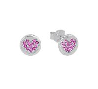 Prinzessin Lillifee Ohrstecker 925 Sterling Silber Mädchen Kinder Ohrschmuck, mit Zirkonia synth., 0,7 cm, Silber, Herz, Kommt in Schmuck Geschenk Box, 2037919