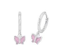 Prinzessin Lillifee Creolen 925 Sterling Silber Schmetterling 1,8 cm Mädchen mit Geschenkbox