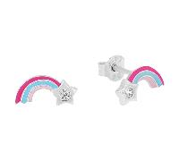 Prinzessin Lillifee Ohrstecker 925 Sterling Silber Mädchen Kinder Ohrschmuck, mit Glas, 0,5 cm, Silber, Krone, Kommt in Schmuck Geschenk Box, 2036941