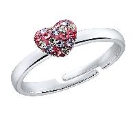 Prinzessin Lillifee Ring 925 Sterling Silber Mädchen Kinder Ringe, mit Preciosa, Silber, Herz, Kommt in Schmuck Geschenk Box, 2031168