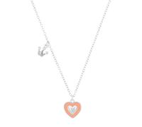 Prinzessin Lillifee Kette mit Anhänger für Mädchen, 925 Sterling Silber | Herz, orange Apricot