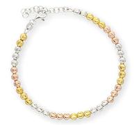 LILLY MARIE Damen Mädchen Armkette Sterling-Silber 925 Farben silber, gold und rosegold längen-verstellbar Satin-Beutel Geschenk für Mama