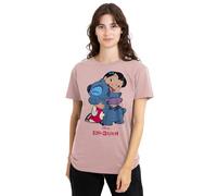 Lilo and Stitch Damen 90s Hug Ladies Shirt, Pink, Rosa, S EU