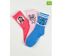 Lilo & Stitch 3er-Set: Socken "Lilo & Stitch" in Rot - Größe 27-30 | Babysocken Strumpfhosen