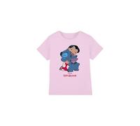 Lilo & Stitch 90s Hug Girls T Shirt, Pink, 3-4 Years