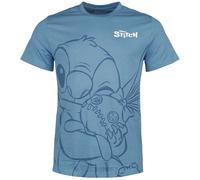 Lilo & Stitch - Hugging Stitch Blue - T-Shirt - Blau - S - 100% Baumwolle Blau S